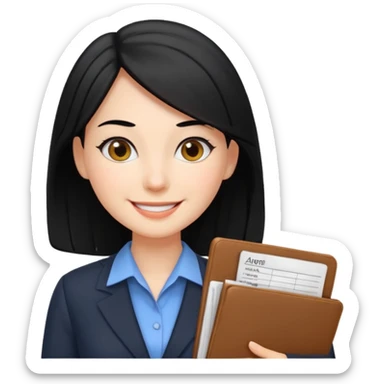 accountant woman with black hair  sticker