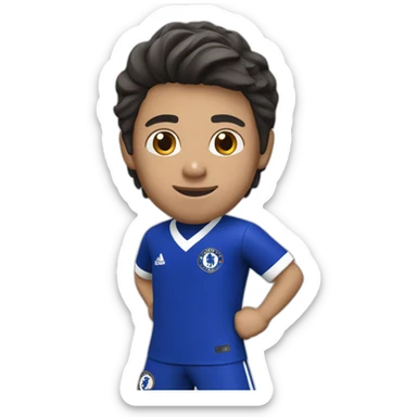 chelsea football club player blue uniform asian sticker
