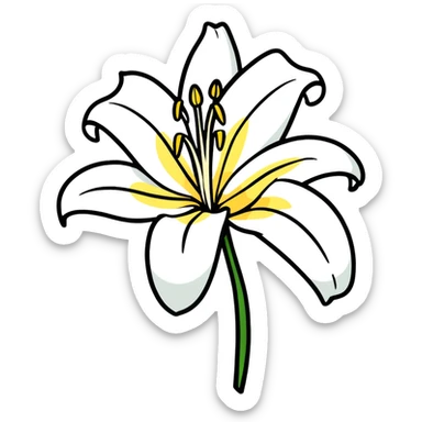 white lily sticker