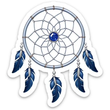 Silver Dreamcatcher with sapphire stones sticker