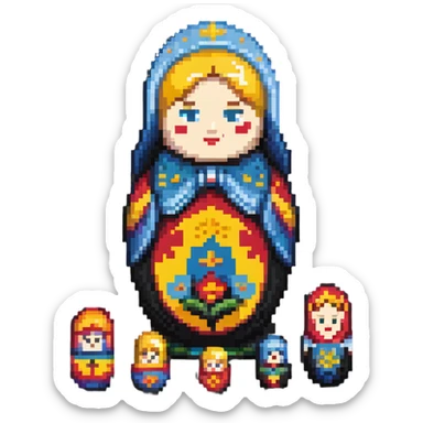 theater-themed nesting doll sticker