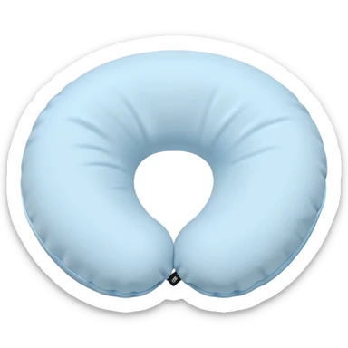 Travel neck pillow in a single light pastel blue color sticker