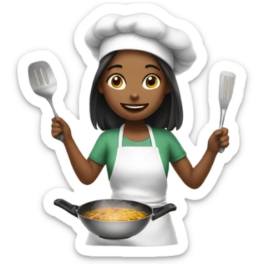 Girl cooking  sticker