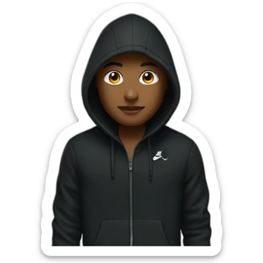 Black hood with Nike logo sticker