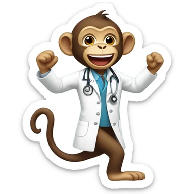 Funny doctor monkey dancing sticker