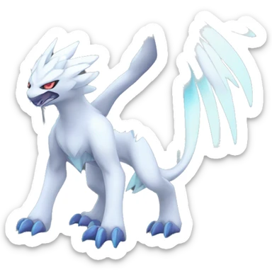  cool edgy colorful godly ethereal Absol-Dialga-Fakemon full body sticker