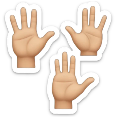 An emoji with two separate hands open as if pointing out two options sticker