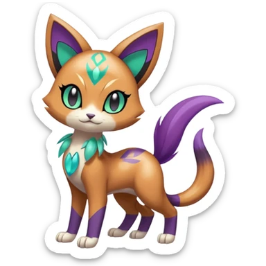 Meloetta-Purrloin-Sprigatito-Pokémon-Fakémon-fusion-hybrid-creature sticker