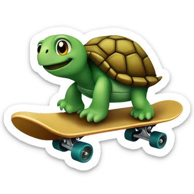 A turtle riding on a skateboard  sticker