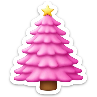 pink christmas tree sticker