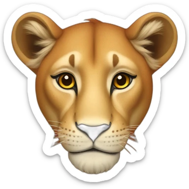 Red lioness sticker