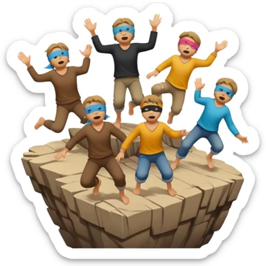 the blind leading the blind off a cliff  sticker