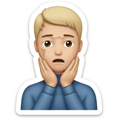 someone with hands over throat sticker