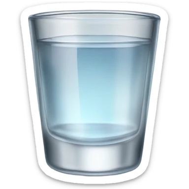 Realistic isolated shot glass with clear alchohol inside of it. sticker