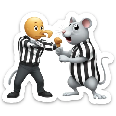 Jail bird punching a rat sticker