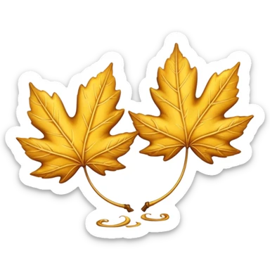 Falling golden 2 leaves sticker