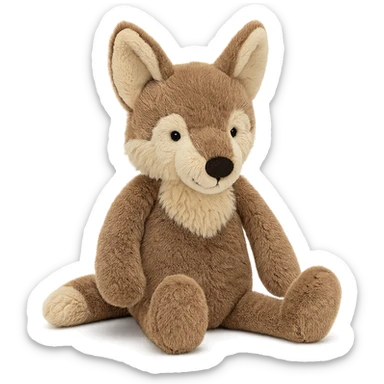 coyote jellycat stuffed plush sticker