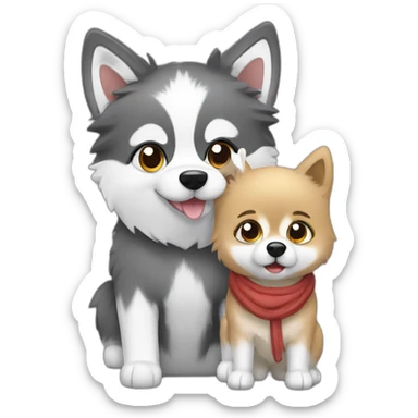 pomsky with homeless white girl sticker