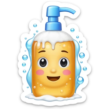 Shampoo for with foam sticker