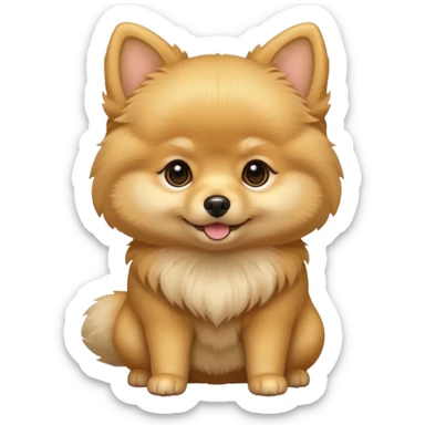 Create a cute tiny golden pomerania small not so furry sticker