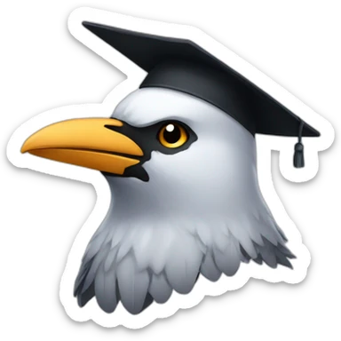 Crow with alumni hat sticker