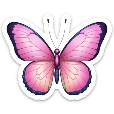 Pink butterfly sticker