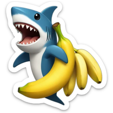 The tv show street shark holding a banana  sticker