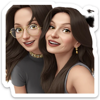 happy girls with jewelry sticker