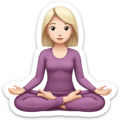 девочка сидит в позе лотоса и дышит sticker