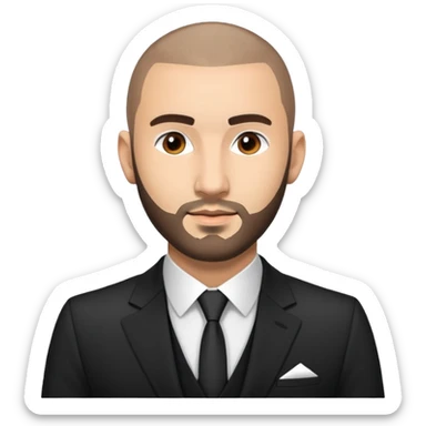 karim benzema, light skinned, wearing suit sticker