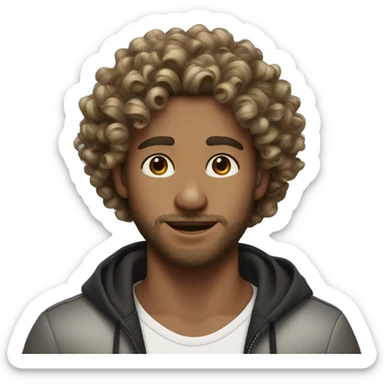 Curly hair guy with balayage hair girl sticker