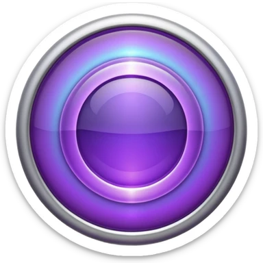 A sleek, metaphorical emoji icon representing Brand Proficiency. A central, glowing violet energy core radiating subtle, elegant light ripples outwards. Modern, minimalist style, premium feel. Isolated on white background. sticker