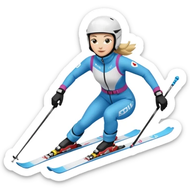 Female Alpine skiing sticker