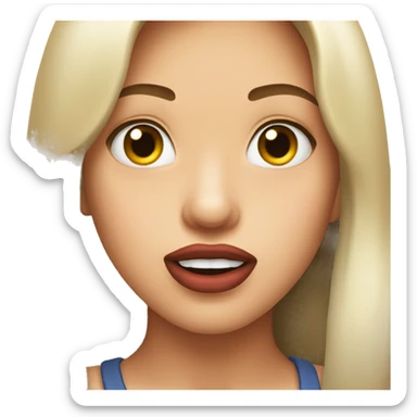 emoji biting lip in flirtatious way  sticker