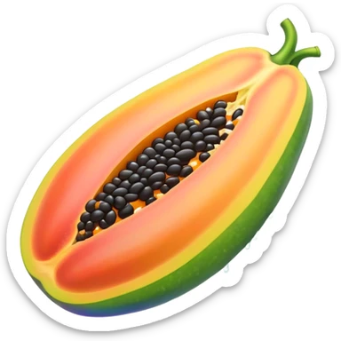 Wet rainbow dripping papaya sticker