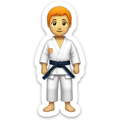 a judoka with an orange belt sticker