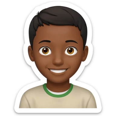 Ethiopian young boy, smiling, short hair sticker