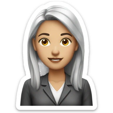 casual office girl portrait sticker