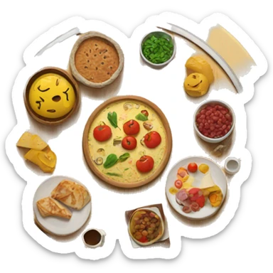 Lazy Susan with food on it sticker