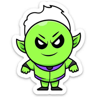 cartoon villain character with silly expression sticker