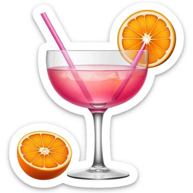 pink orange cocktail sticker