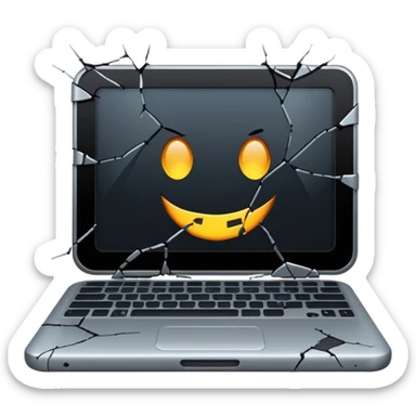 damaged computer sticker