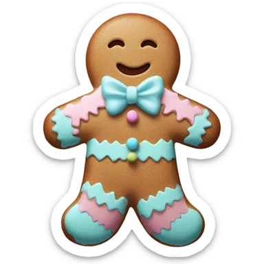 Pastel gingerbread man sticker