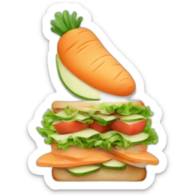 Sandwich, Fruit, Carrot sticker