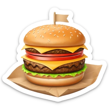 burger in wrapper sticker
