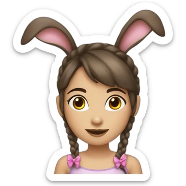 Bunny girl brunette sticker