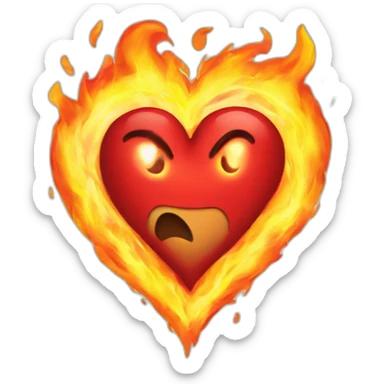 Heart in fire  sticker