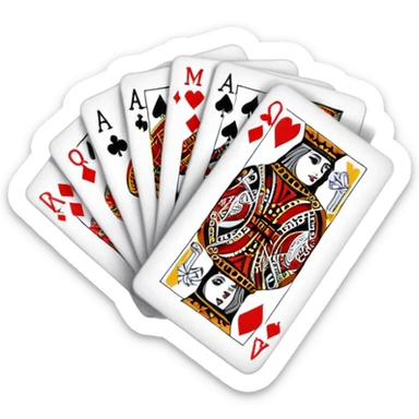 Canasta card game with red and black cards and melds sticker