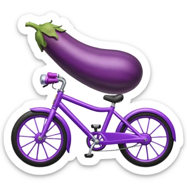 Eggplant on a bike sticker