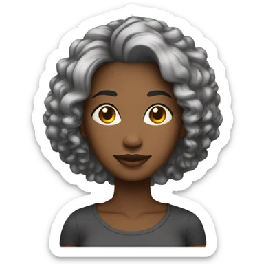 mulher cabelo curto liso pretos sticker